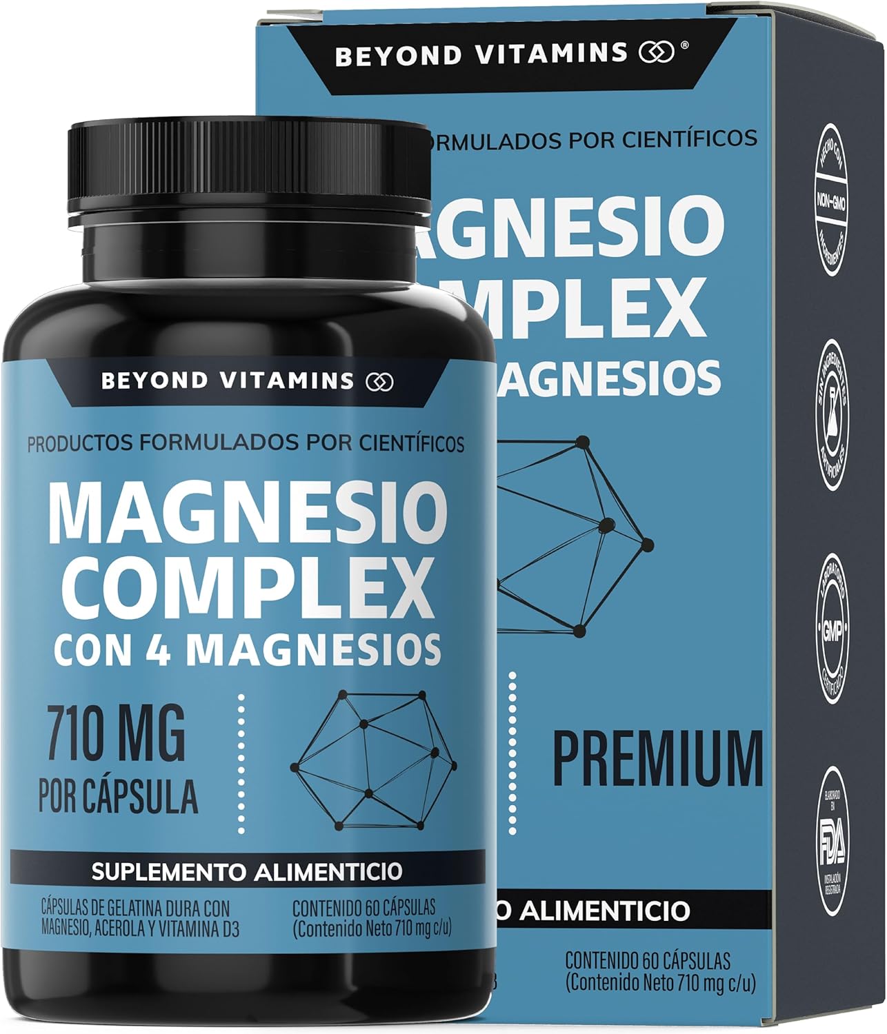 Magnesio complex con 4 magnesios - 60 cápsulas