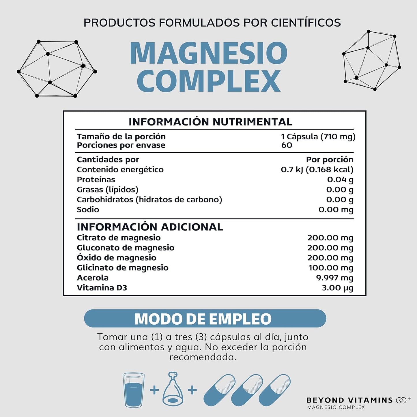 Magnesio complex con 4 magnesios - 60 cápsulas